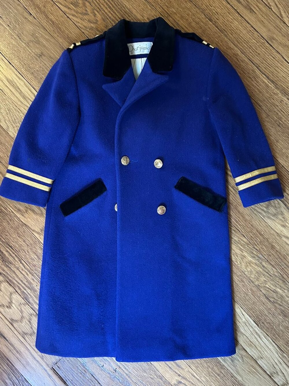 Christian Dior Juniors Royal Blue Wool Coat